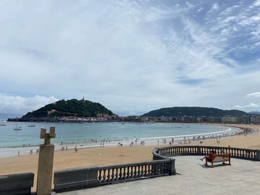 View of La Concha beach in San Sebastian