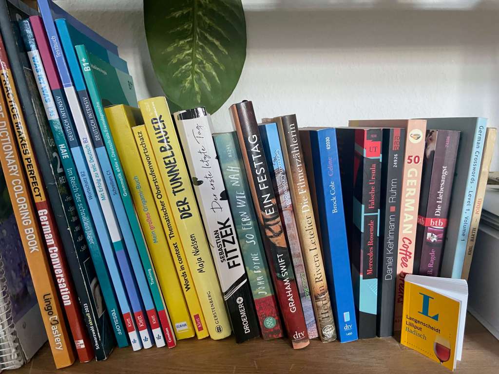 German books on a shelf